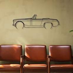 DÉCORATION MURALE EN MÉTAL - Silhouette de voiture - MG MIDGET détaillée 1966 - 80 CM