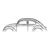 DÉCORATION MURALE EN MÉTAL - Silhouette de voiture - Cox - Coccinelle - 120 CM