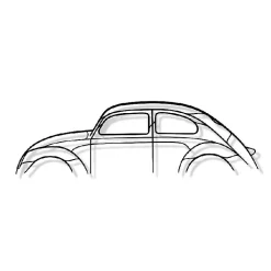 DÉCORATION MURALE EN MÉTAL - Silhouette de voiture - Cox - Coccinelle - 120 CM