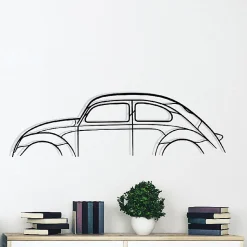 DÉCORATION MURALE EN MÉTAL - Silhouette de voiture - Cox - Coccinelle - 120 CM