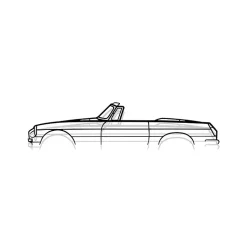 DÉCORATION MURALE EN MÉTAL - Silhouette de voiture - MG B Cabriolet 1970 - 100 CM