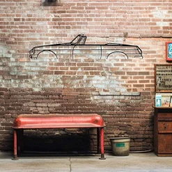DÉCORATION MURALE EN MÉTAL - Silhouette de voiture - MG B Cabriolet 1970 - 100 CM