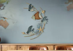 Décoration murale en métal et mdf Dory 61x5x86 cm