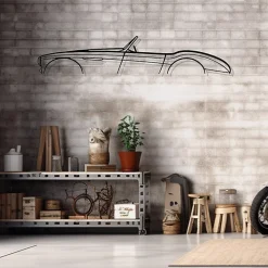 DÉCORATION MURALE EN MÉTAL - Silhouette de voiture emblématique britannique 1954 - 100 CM