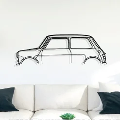 DÉCORATION MURALE EN MÉTAL - Silhouette de voiture - Mini - 100 CM