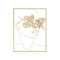 Décoration murale en métal Gold face 60x1x80 cm