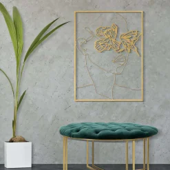 Décoration murale en métal Gold face 60x1x80 cm