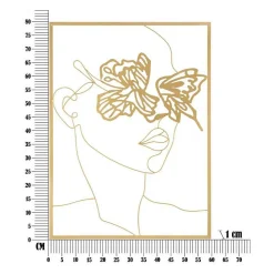 Décoration murale en métal Gold face 60x1x80 cm