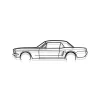 DÉCORATION MURALE EN MÉTAL - Silhouette de voiture - Mustang coupé détaillée 1966 - 120 CM