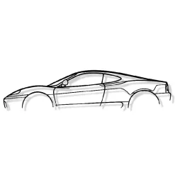 DÉCORATION MURALE EN MÉTAL - Silhouette de voiture - 360 Modena - 120 CM