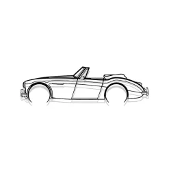 DÉCORATION MURALE EN MÉTAL - Silhouette de voiture emblématique britannique 1966 - 100 CM