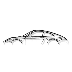DÉCORATION MURALE EN MÉTAL - Silhouette de voiture - 911 carrera mod 997