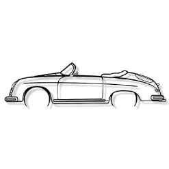 DÉCORATION MURALE EN MÉTAL - Silhouette de voiture - 356 Speedster California - 80 cm - Édition limitée