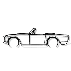DÉCORATION MURALE EN MÉTAL - Silhouette de voiture - TR4A IRS - 100 CM