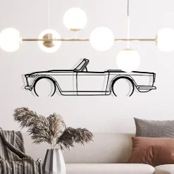 DÉCORATION MURALE EN MÉTAL - Silhouette de voiture - TR4A IRS - 100 CM