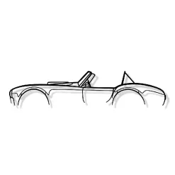 DÉCORATION MURALE EN MÉTAL - Silhouette de voiture - AC Cobra - 120 CM