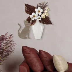 Décoration murale en métal Cat 54.6x8.9x59.7 cm