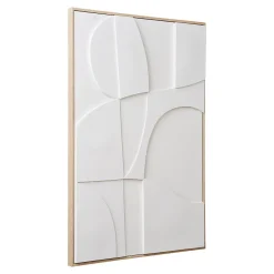 Décoration murale en relief Madeline - Toile blanche élégante 60x90 cm pour un intérieur stylé
