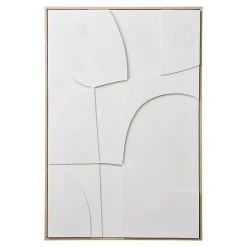 Décoration murale en relief Madeline - Toile blanche élégante 60x90 cm pour un intérieur stylé