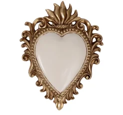 Décoration murale ex-voto cœur coloré blanc H.10,5cm Emde