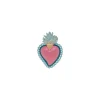 Décoration murale ex-voto cœur coloré rose H.7,8cm Emde