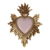 Décoration murale ex-voto cœur coloré rose pale H.14,4cm Emde