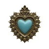 Décoration murale ex-voto cœur coloré bleu H.21,5cm Emde