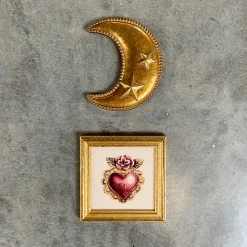 Décoration murale ex-voto lune dorée satinée Emde