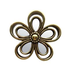 Décoration murale fleur miroir doré Ø10cm Emde