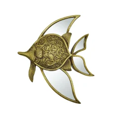 Décoration murale poisson métal doré H.21cm Emde