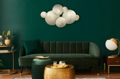 Décoration murale rond doré effet martelé L.54 x l.90 cm