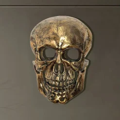 Décoration Murale Tête de Mort Aluminium 41 cm Crâne Murale Moderne FineBuy