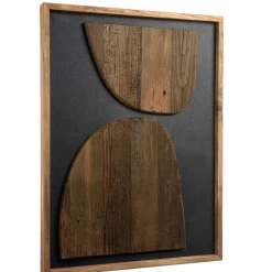 Décoration murale 62x82cm formes sur fond noir Pin recyclé