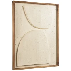 Décoration murale 62x82cm formes abstraites Pin recyclé blanc