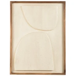 Décoration murale 62x82cm formes abstraites Pin recyclé blanc
