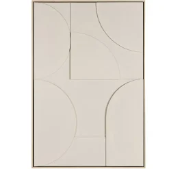 Décoration murale 83x123cm formes abstraites beiges en relief