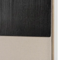 Décoration murale 83x123cm mix matières, cadre bicolore