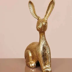 Décoration Pierre lapin laiton 25x10x15cm