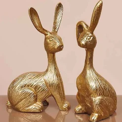 Décoration Pierre lapin laiton 25x10x15cm