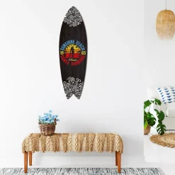 DECLINA, Planche de Surf Décorative, Décoration murale, impression sur aluminium, Planche surf déco Sunshine Beach, 100x30 cm