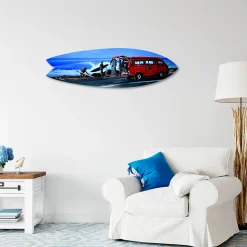 DECLINA, Planche de Surf Décorative, Décoration murale, impression sur aluminium, Planche de surf déco murale Surf Spot, 100x30 cm