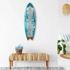 DECLINA, planche de surf décorative, décoration murale, surf déco, alu-dibond, Planche Surf Déco Équilibre Naturel, 100x30 cm