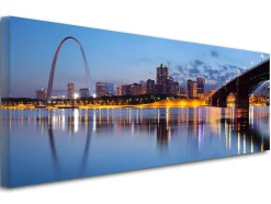 DECLINA, Tableau toile imprimée, Tableau toile photo panoramique St. Louis City, 80x30 cm