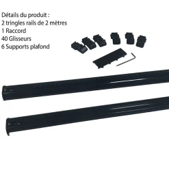DECORAIL - Tringle Rail Rideau Discret 4 m - Aluminium