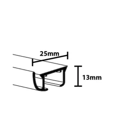 DECORAIL - Tringle Rail Rideau Discret 1 m - Aluminium