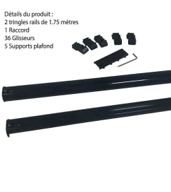 DECORAIL - Tringle Rail Rideau Discret 3.5 m - Aluminium