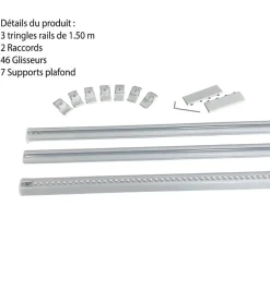 DECORAIL - Tringle Rail Rideau Discret 4.5 m - Aluminium