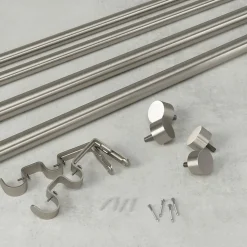 Double tringle à rideau ext 91 à 167cm nickel D25mm