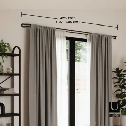 Double tringle à rideaux extensible Midnight