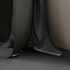 Doublure de rideau occultante à crochets Caldu effet tissé noir satin L.245 x l.135cm GoodHome